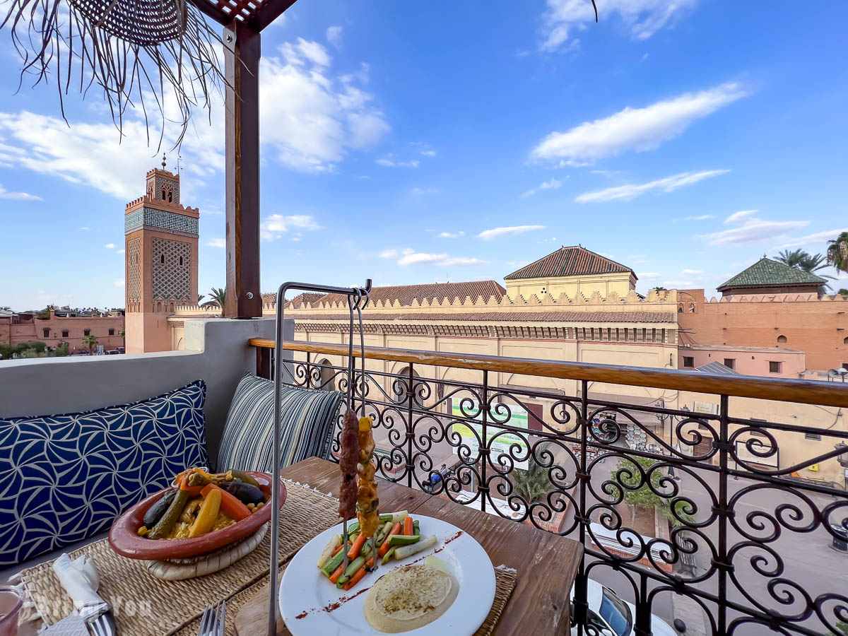 【馬拉喀什巴西亞宮殿附近 IG 打卡餐廳】Kasbah Café：露台老城區景色超美